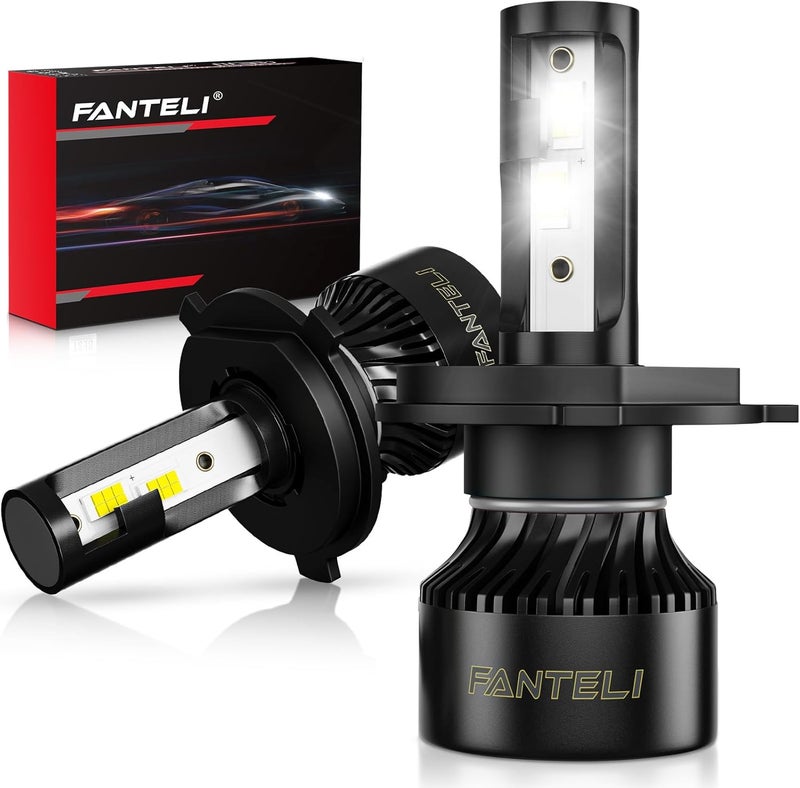 FANTELI 2x 𝖧𝟦/𝟫𝟢𝟢𝟥 Bulbs, 40000LM 900% Brighter 1:1 Size, No Adapter Required, 6500K Cool White IP68 Waterproof Off-Road Lights, Pack of 2 - Image 1